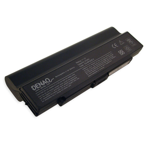 DENAQ 9-Cell 6600mAh Li-Ion Laptop Battery for SONY VGN-C, VGN-FE, VGN-FJ, VGN-FS, VGN-FT, VGN-N, VGN-S, VGN-SZ, VGN-Y. Not compatible with VGN-AR830E